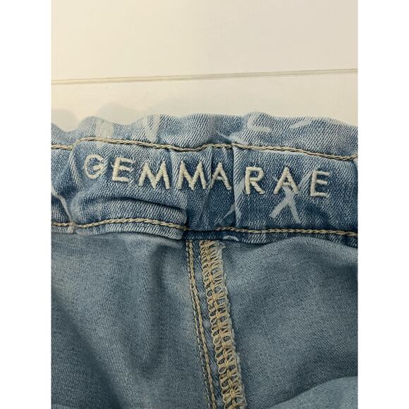 Gemma Rae Paper Bag Elastic Waist Chalk Art Graffiti Jeans Size 7 / 28 Pull On - Picture 6 of 11